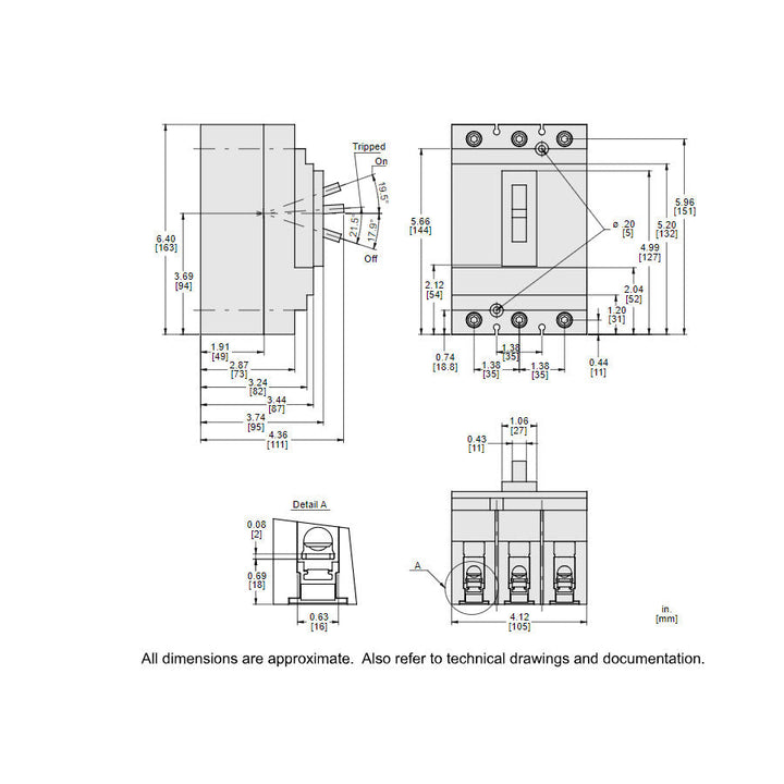 Square D HJL36150 - Molded Case Circuit Breaker 150A 600V 3P
