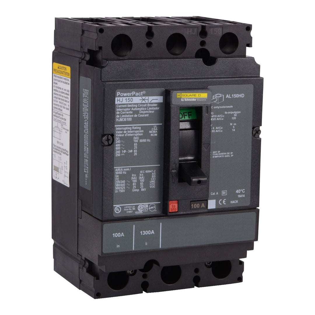 Square D HJM36100 - Molded Case Circuit Breaker, 100A 3P 600V