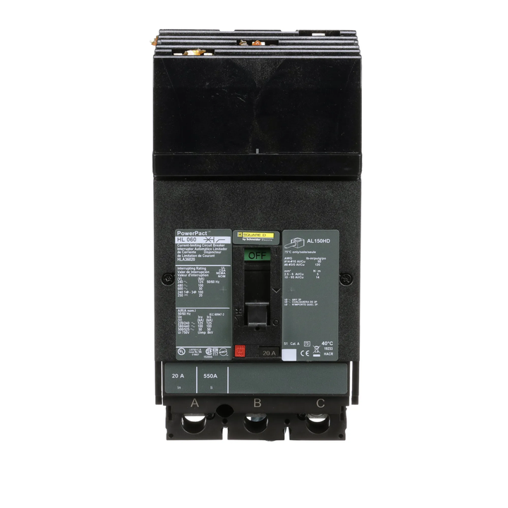 Square D HLA36020 - Molded Case Circuit Breaker 20A 600V 3P