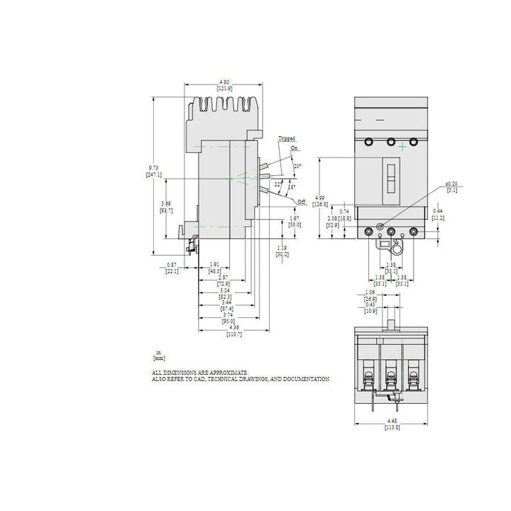 Square D HLA36020 - Molded Case Circuit Breaker 20A 600V 3P