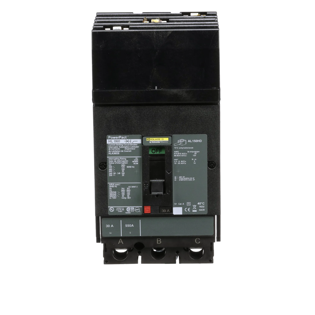 Square D HLA36030 - 30A 600V 3-Pole Molded Case Circuit Breaker