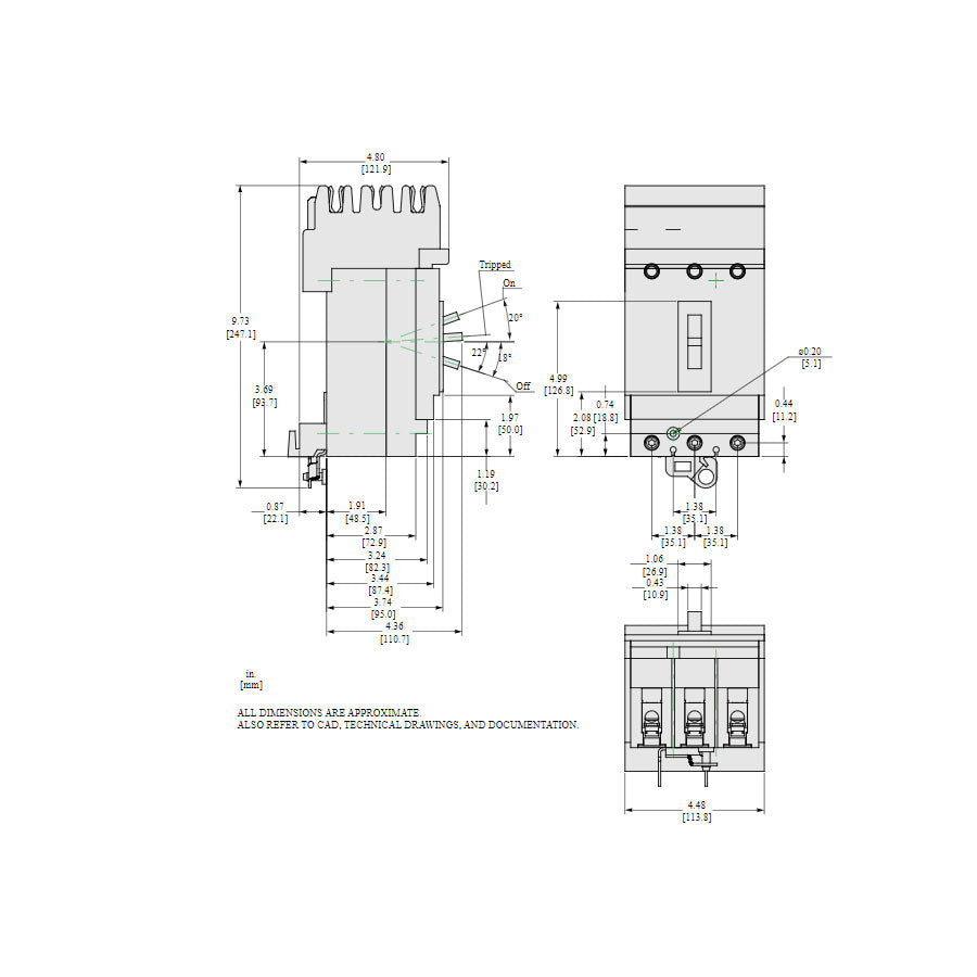 Square D HLA36030 - 30A 600V 3-Pole Molded Case Circuit Breaker