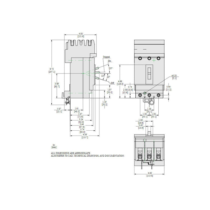 Square D HLA36030 - 30A 600V 3-Pole Molded Case Circuit Breaker