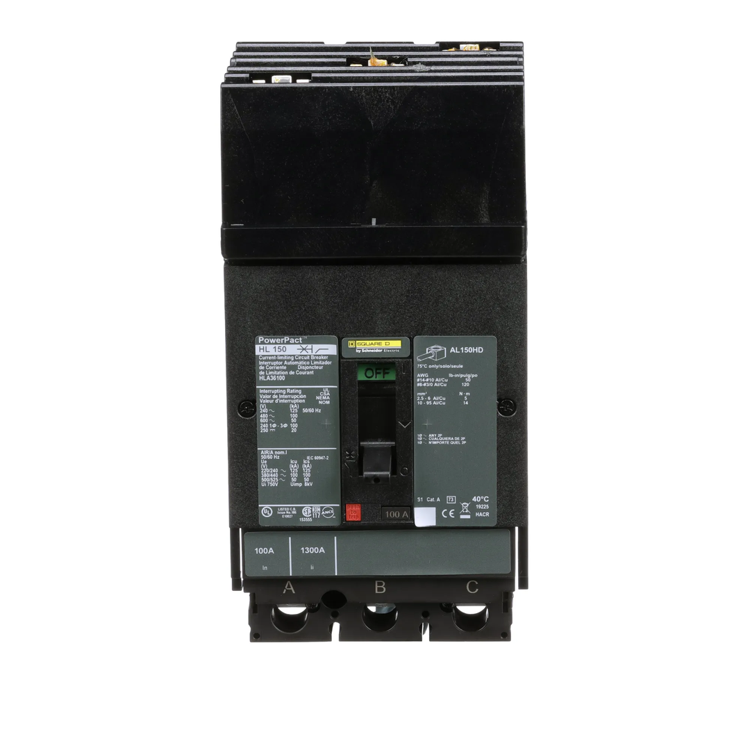 Square D HLA36100 - Molded Case Circuit Breaker 100A 600V 3P