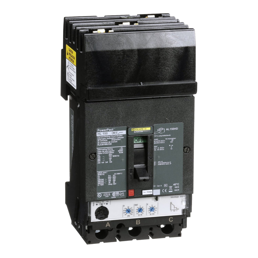 Schneider Electric HLA36100U33X - Molded Case Circuit Breaker 100A 600V