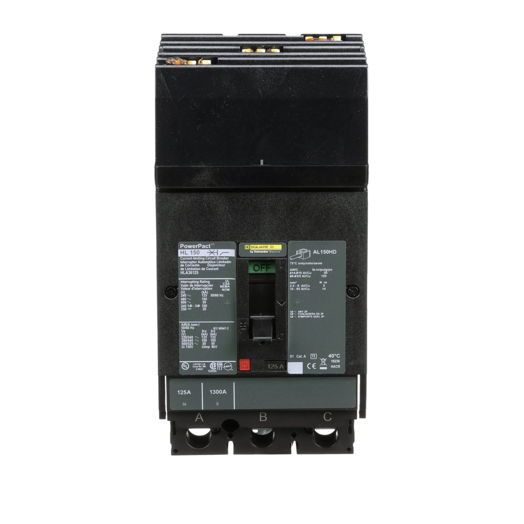 Square D HLA36125 - Molded Case Circuit Breaker 125A 600V 3P
