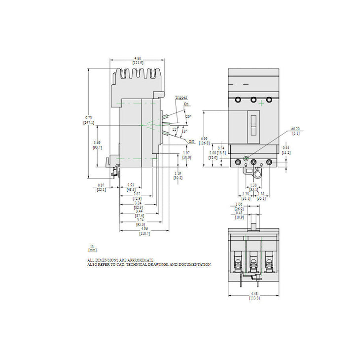 Square D HLA36125 - Molded Case Circuit Breaker 125A 600V 3P