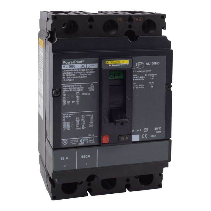Square D HLL26050 - Molded Case Circuit Breaker 50A 600V 2-Pole