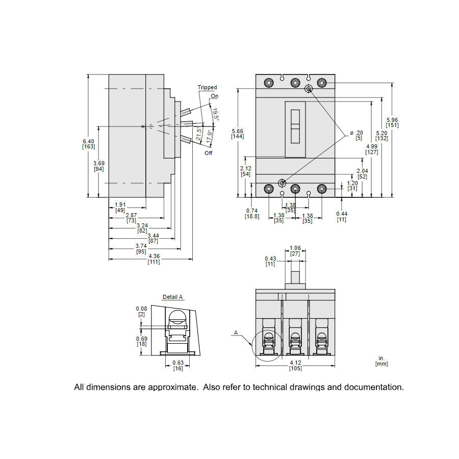 Square D HLL36015 - Molded Case Circuit Breaker 15A 600V 3P