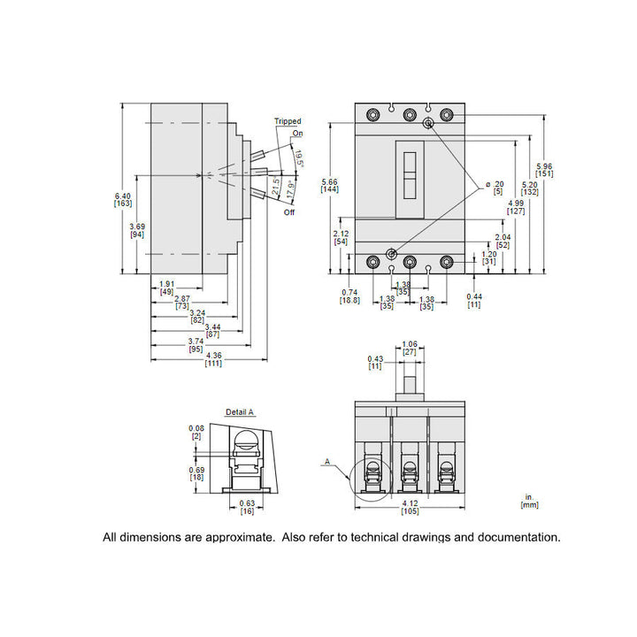 Square D HLL36015 - Molded Case Circuit Breaker 15A 600V 3P