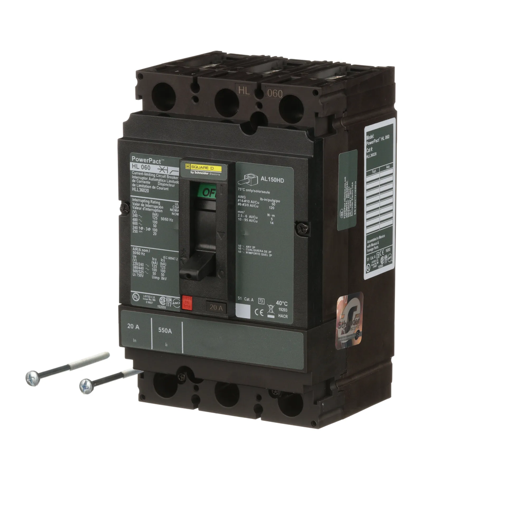 Square D HLL36020 - Molded Case Circuit Breaker 20A 600V 3P