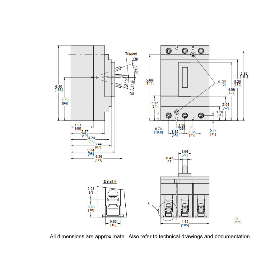 Square D HLL36030 - Molded Case Circuit Breaker 30A 600V 3P
