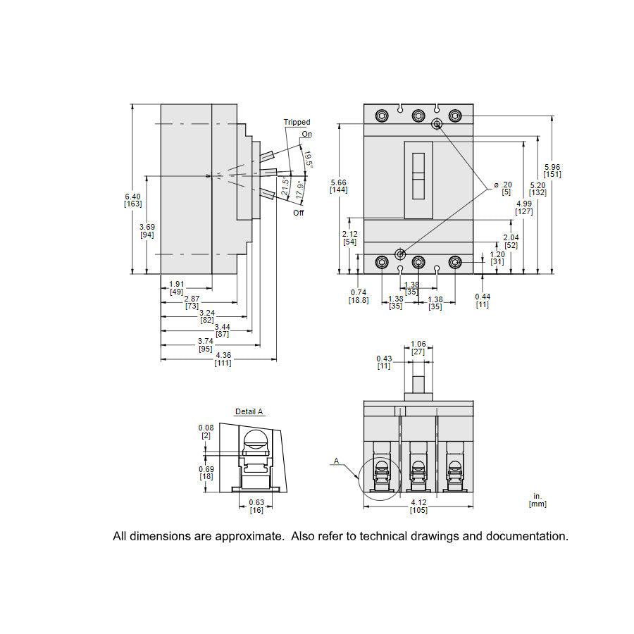 Square D HLL36050 - Molded Case Circuit Breaker 50A 600V 3P