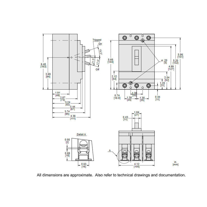 Square D HLL36050 - Molded Case Circuit Breaker 50A 600V 3P