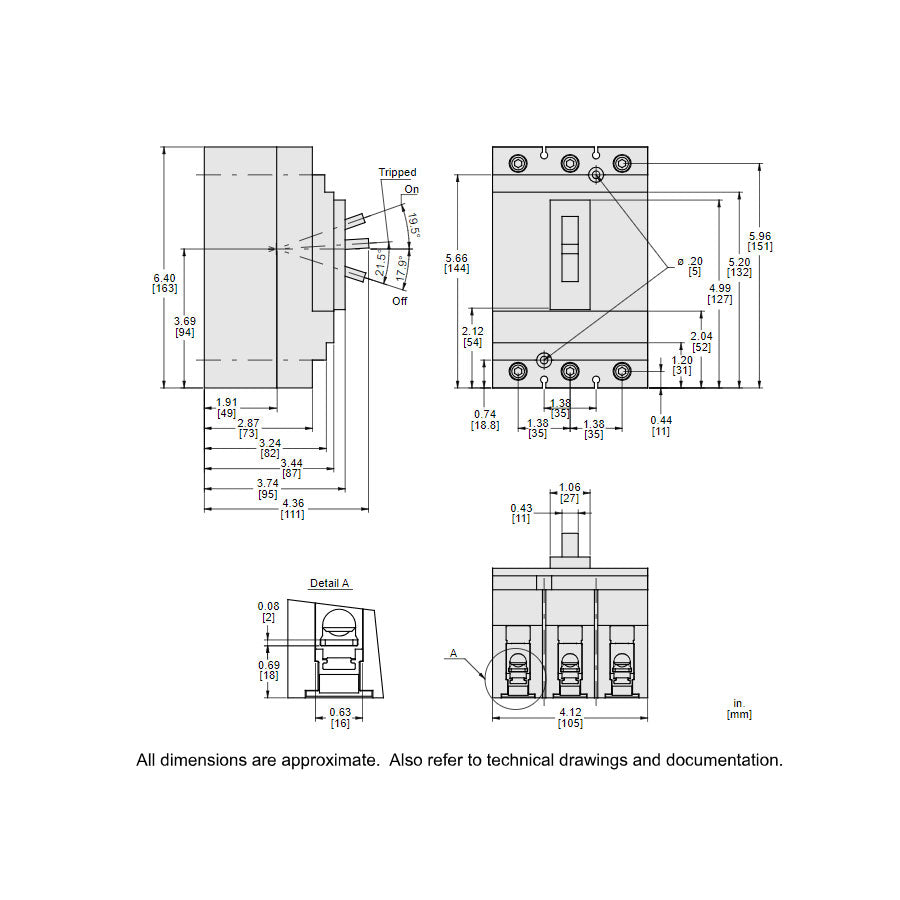 Square D HLL36060 - Molded Case Circuit Breaker 60A 600V 3P