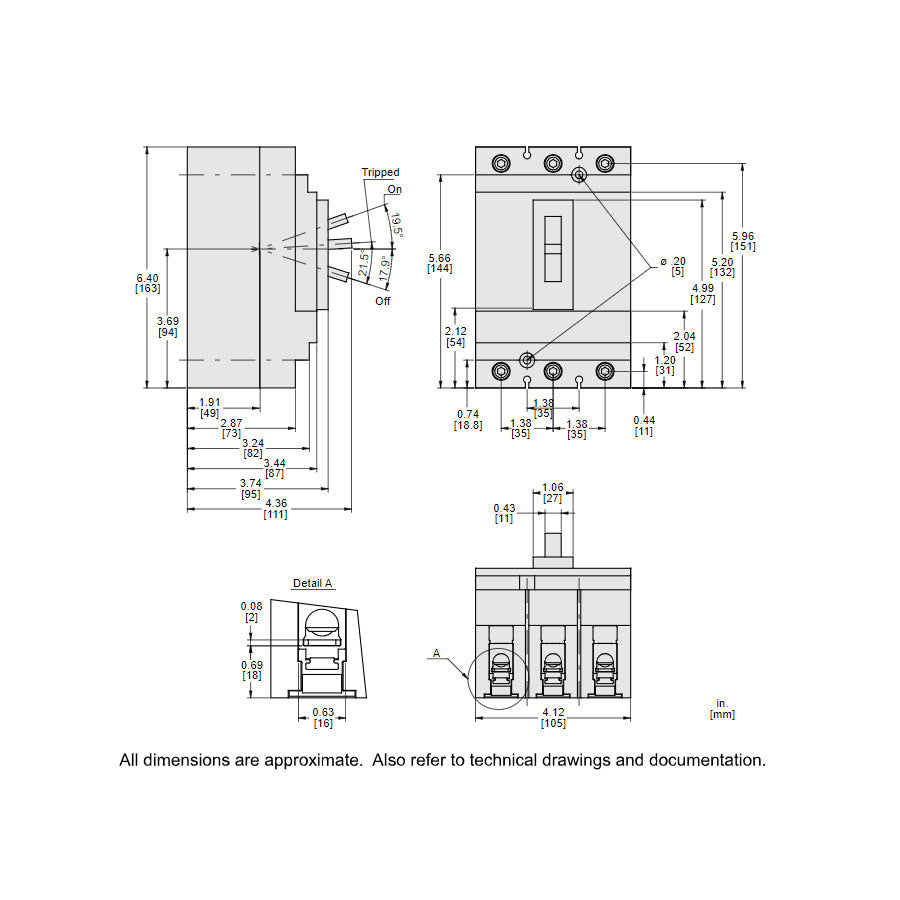 Square D HLL36070 - Molded Case Circuit Breaker 70A 600V 3P