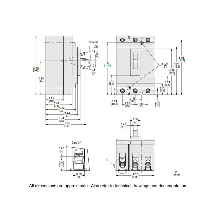 Square D HLL36070 - Molded Case Circuit Breaker 70A 600V 3P