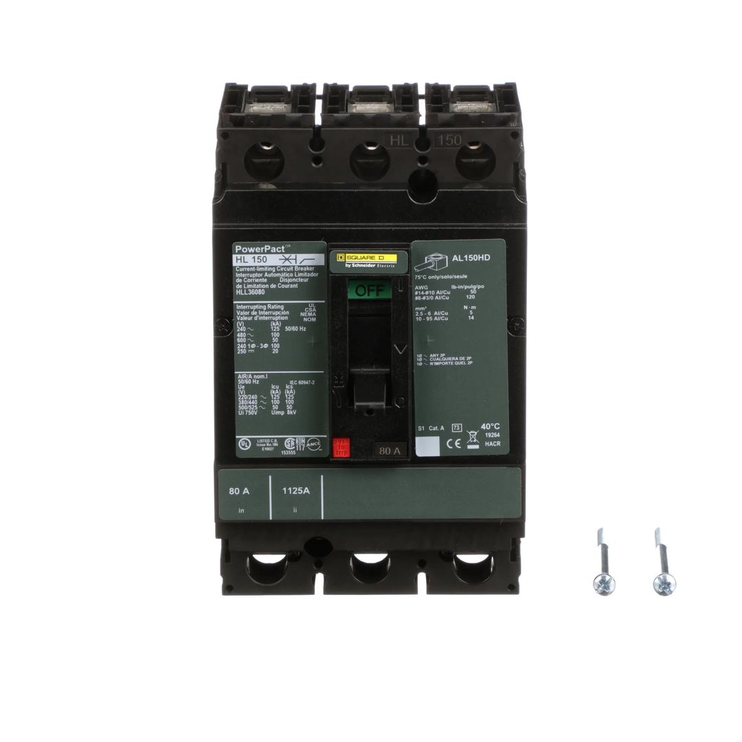 Square D HLL36080 - Molded Case Circuit Breaker 80A 600V 3P