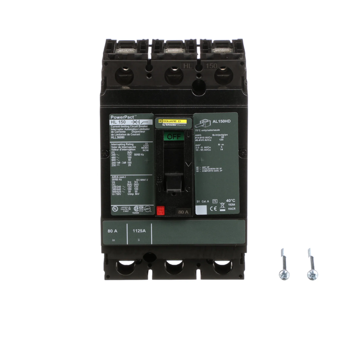 Square D HLL36080 - Molded Case Circuit Breaker 80A 600V 3P