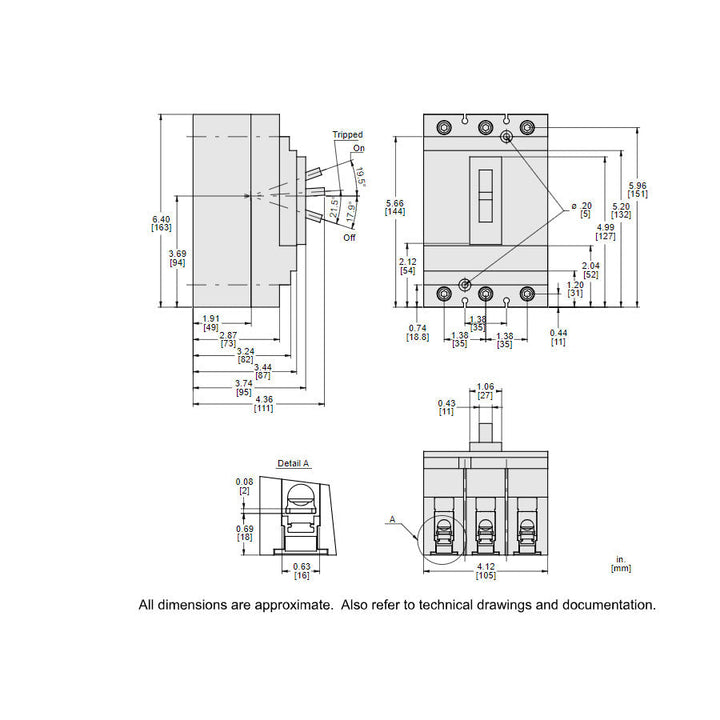 Square D HLL36080 - Molded Case Circuit Breaker 80A 600V 3P