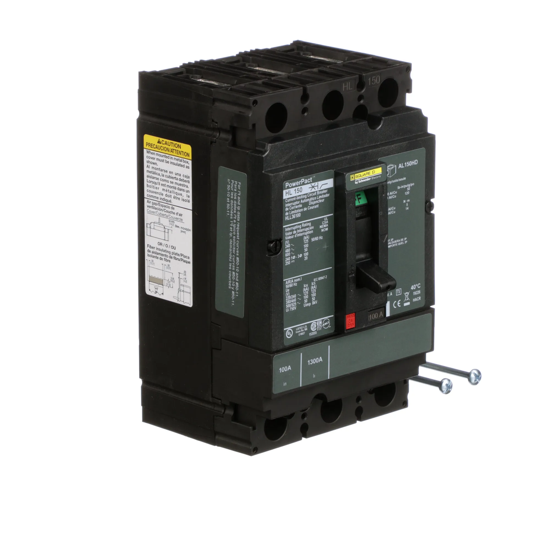 Square D HLL36100 - Molded Case Circuit Breaker 100A 3-Pole