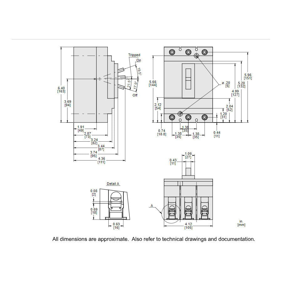 Square D HLL36100 - Molded Case Circuit Breaker 100A 3-Pole