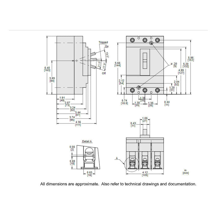 Square D HLL36100 - Molded Case Circuit Breaker 100A 3-Pole