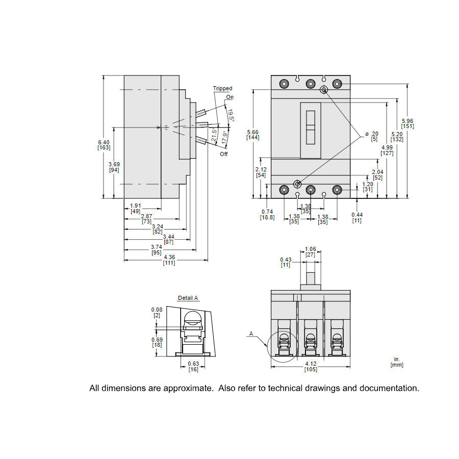 Square D HLL36125 - Molded Case Circuit Breaker 125A 600V 3P