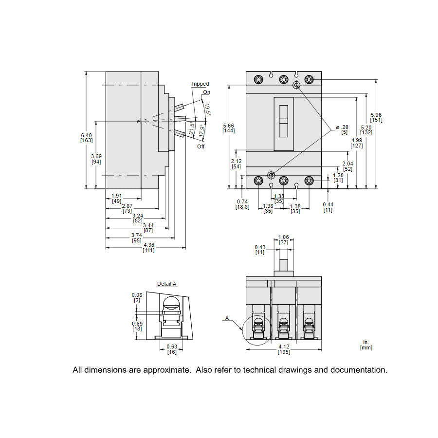 Square D HLL36150 - Molded Case Circuit Breaker 150A 600V 3P