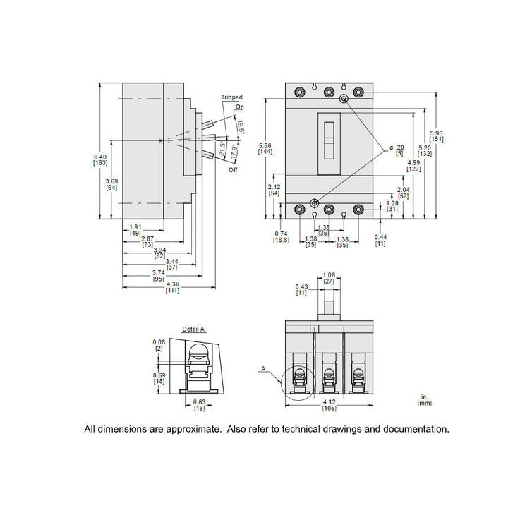 Square D HLL36150 - Molded Case Circuit Breaker 150A 600V 3P