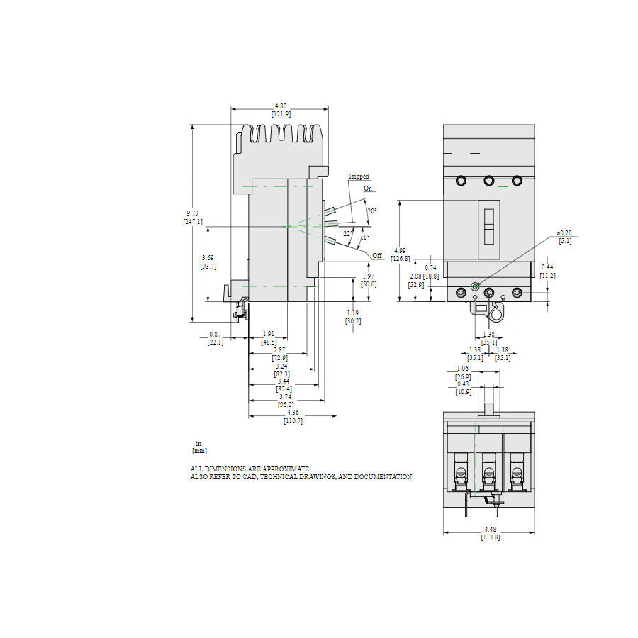Square D HRA36060U31X - Molded Case Circuit Breaker 60A 600V 3P