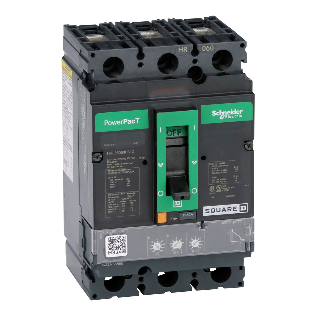 Square D HRL36060U31X - Molded Case Circuit Breaker 60A 600V 3-Pole
