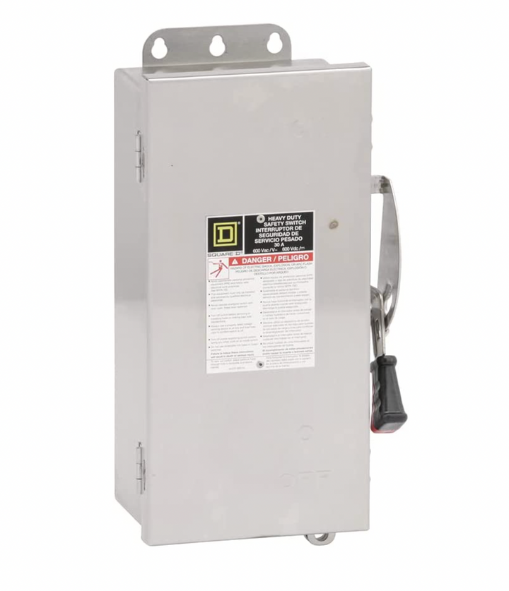 Square D HU361DS - Non-Fusible Disconnect Switch 600VAC 30A (200kA AIC, NEMA 4/4X)