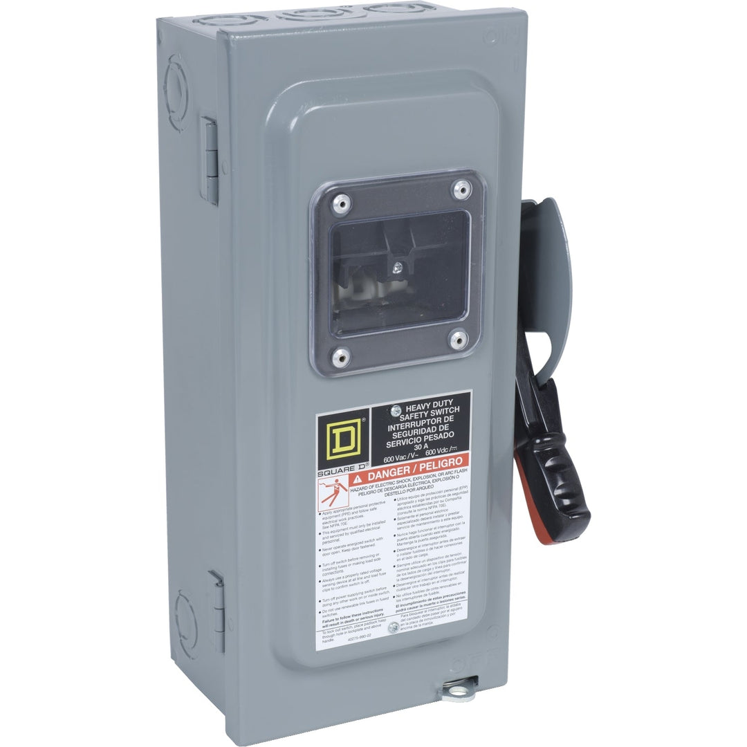 Square D HU361VW - Safety Disconnect Switch 600V 30A (3-Pole 200kA AIC)