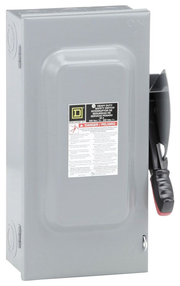 Square D HU362 - Non-Fusible Disconnect Switch 600V 60A (200kA AIC @600V)