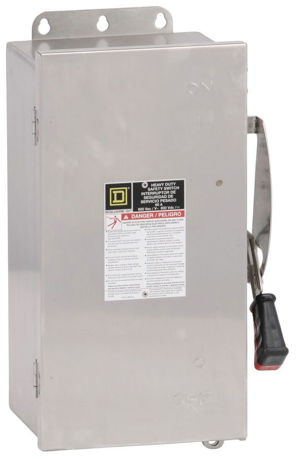 Square D HU362DS - Non-Fusible Disconnect Switch 600V/60A (200kA AIC @600V)
