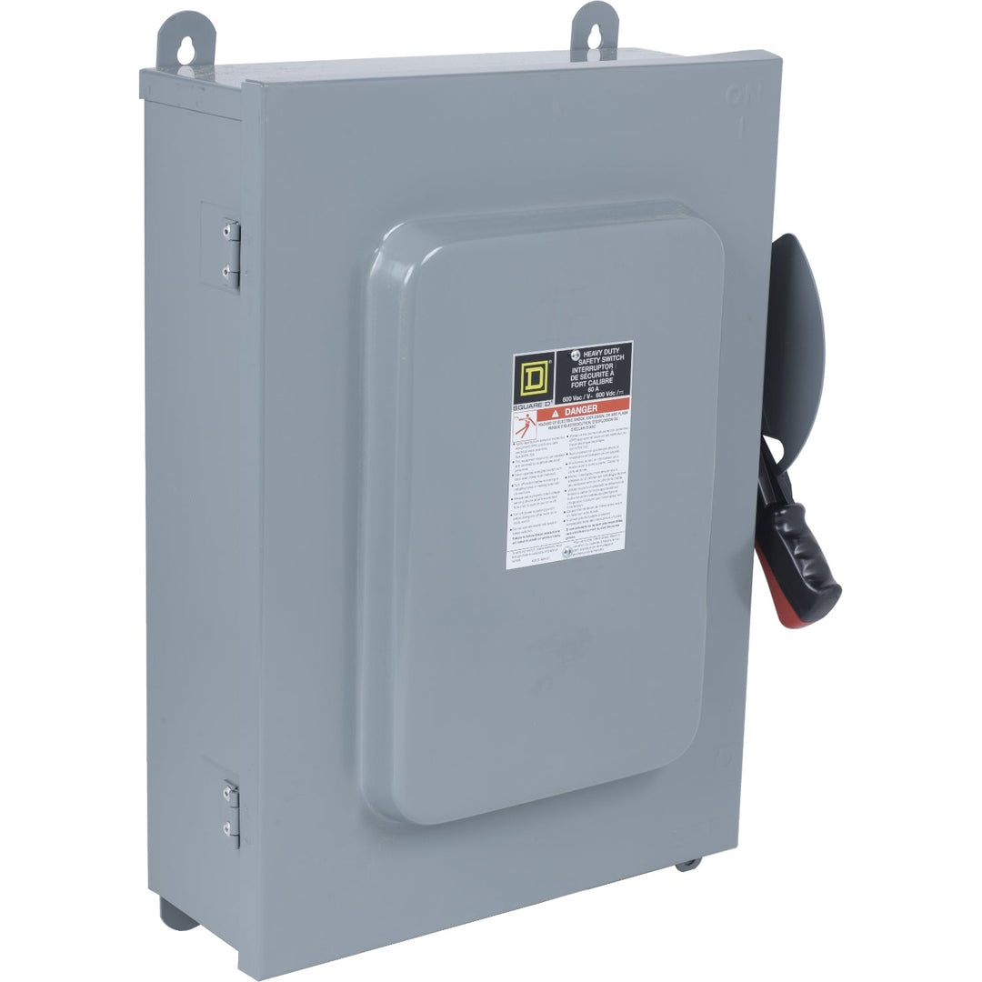 Square D HU462AWK - Industrial Disconnect Switch 600V AC/DC 60A 4-Pole (NEMA 12 Rated)