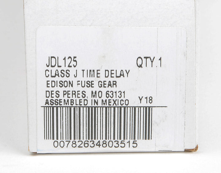 Edison Fuses JDL125 - Class J Fuse 125A@600V (300kA AIC)