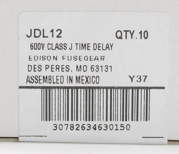 Edison Fuses JDL12 - Class J Fuse 12A 600V (300kA AIC)