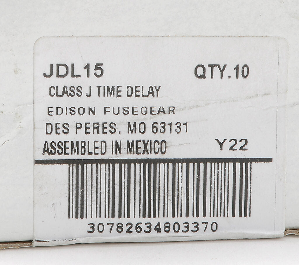 Edison Fuses JDL15 - Class J Fuse 15A@600V (300kA AIC)