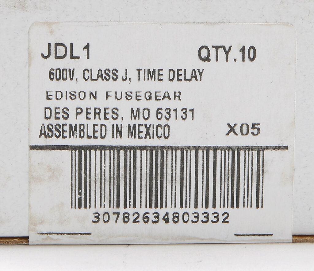 Edison Fuses JDL1 - Class J Fuse 1A 600V (300kA AIC)