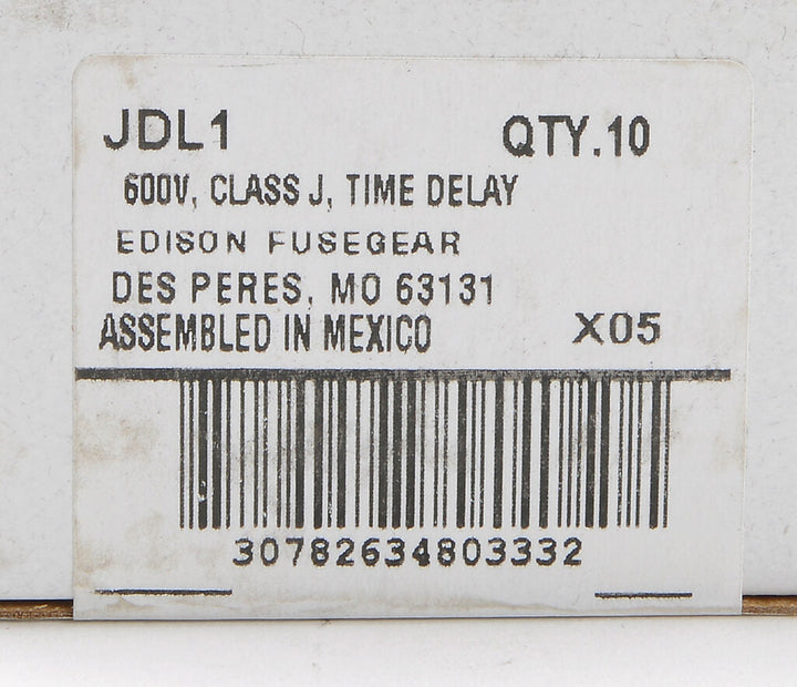 Edison Fuses JDL1 - Class J Fuse 1A 600V (300kA AIC)