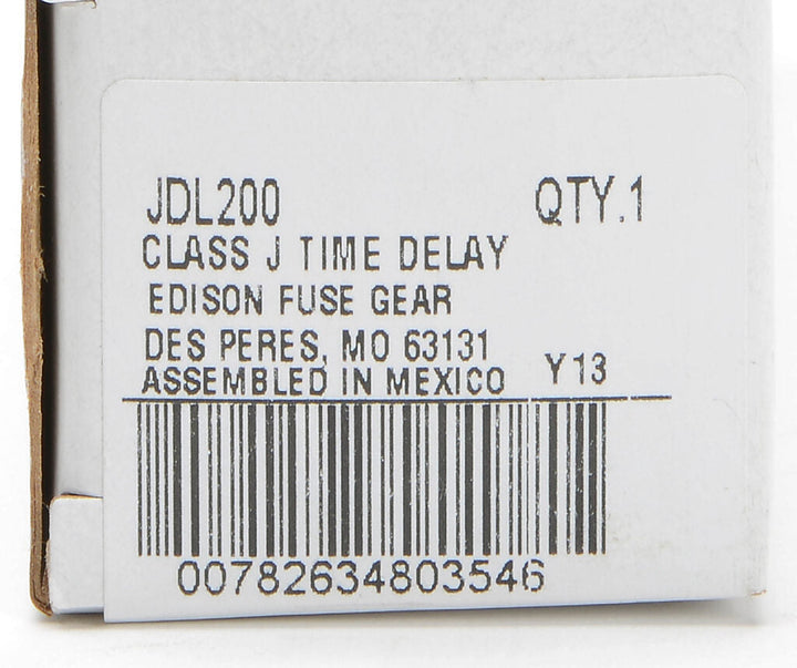 Edison Fuses JDL200 - Class J Fuse 200A 600V (200kA AIC)