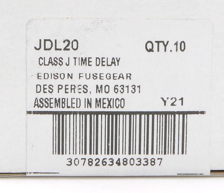 Edison Fuses JDL20 - Class J Time-Delay Fuse 20A@600V (200kA AIC)