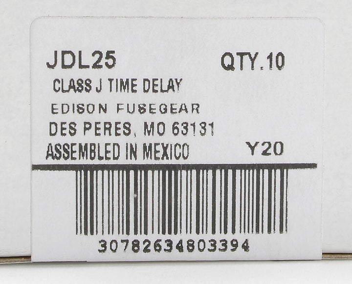 Edison Fuses JDL25 - Class J Fuse 25A 600V (200kA AIC)