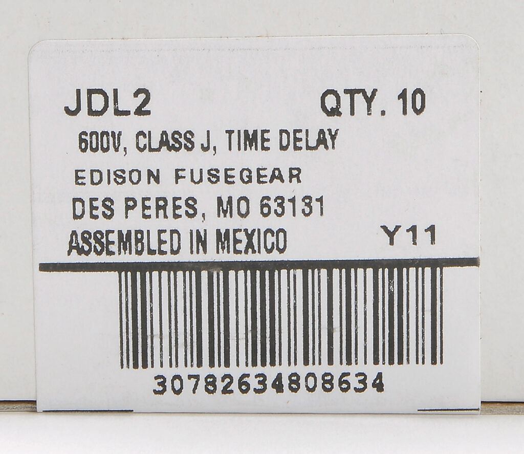Edison Fuses JDL2 - Class J Fuse 2A 600V (200kA AIC)