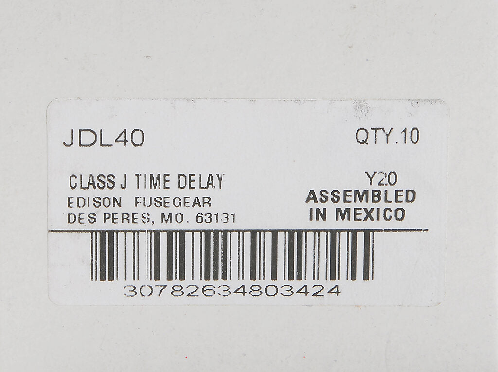Edison Fuses JDL40 - Class J Time-Delay Fuse 40A@600V (300kA AIC)