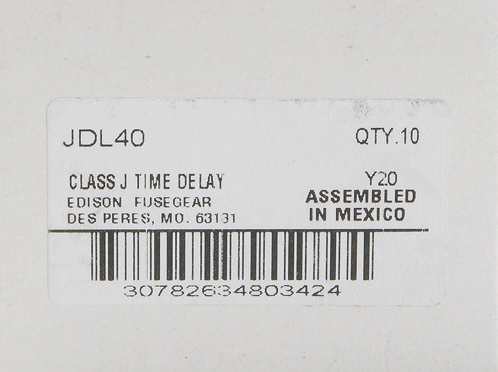 Edison Fuses JDL40 - Class J Time-Delay Fuse 40A@600V (300kA AIC)