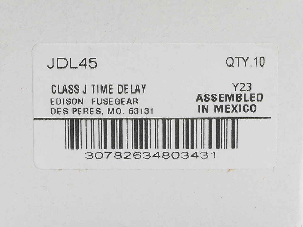 Edison Fuses JDL45 - Class J Fuse 45A 600V (300kA AIC)