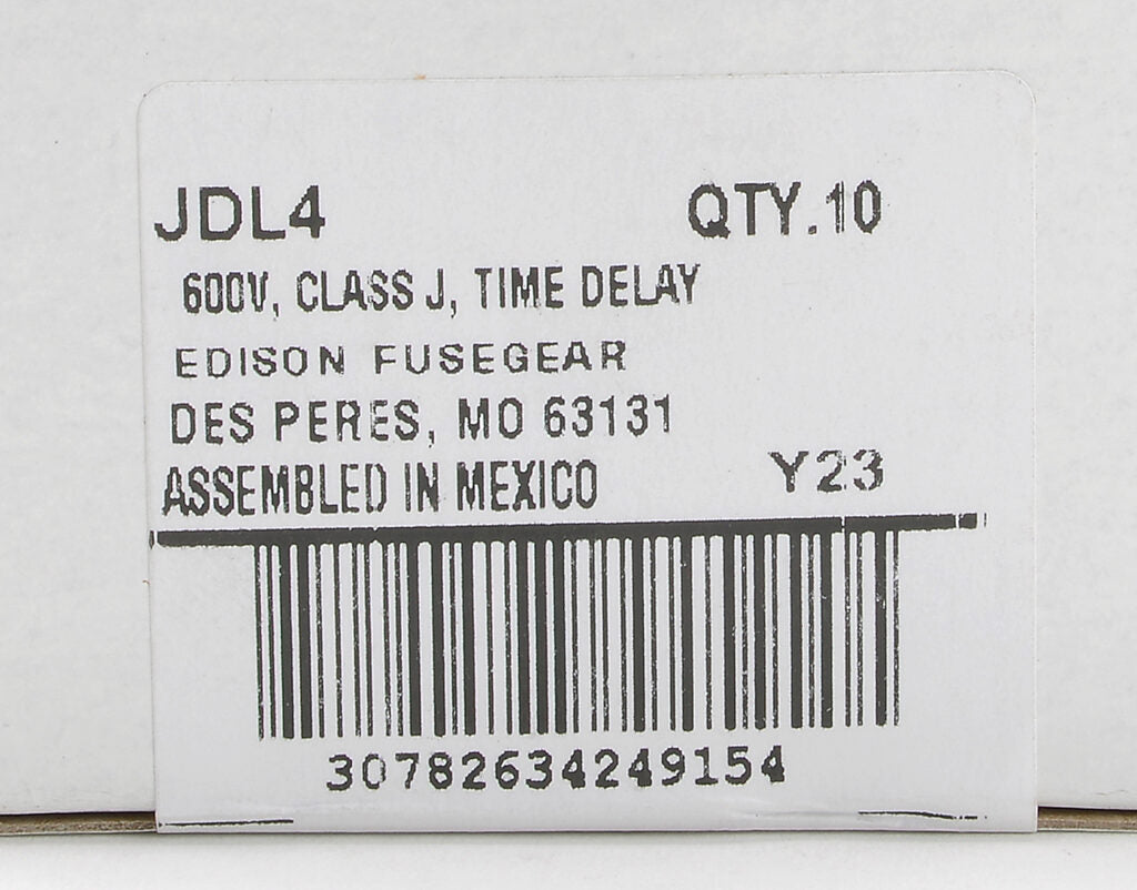 Edison Fuses JDL4 - Class J Fuse 4A 600V (300kA AIC)